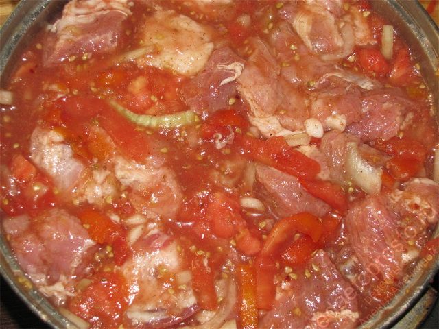 фото маринада для свиного шашлыка с томатами из пошагового рецепта этого блюда