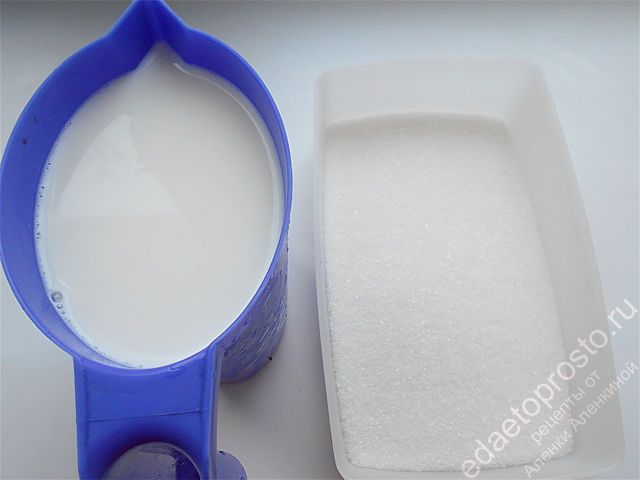 фото ингредиентов для приготовления сгущенного молока в мультиварке
