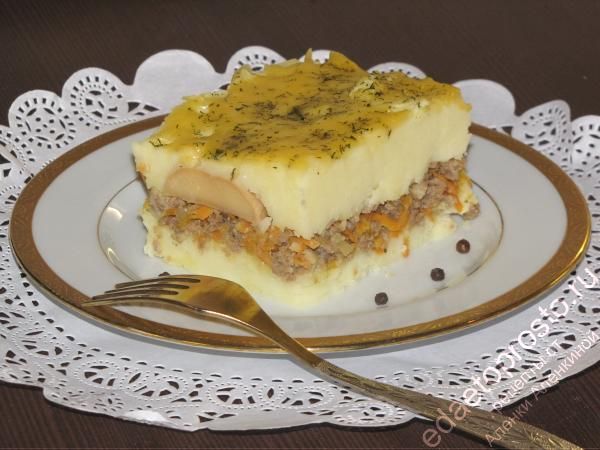фото из рецепта картофельной запеканки с грибами