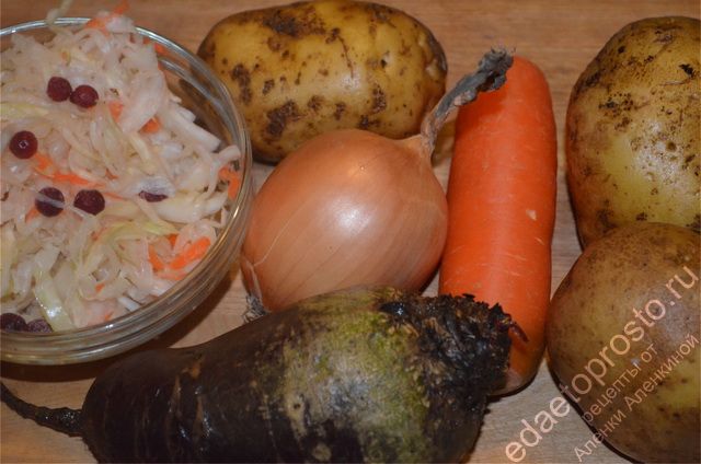основной набор продуктов для полтавского борща
