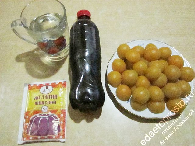 фото исходных продуктов для десерта с желатином и фруктами
